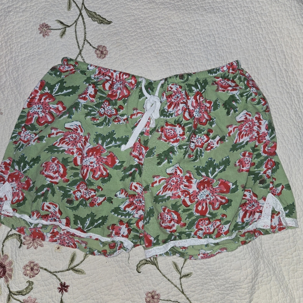 SIGNALS LADIES MED COTTON LACE TRIMMED SLEEP SHORTS